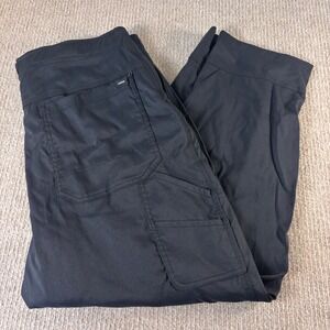 prAna Black Stretch Zion High Rise Cinch Nylon Hiking Pants Women's Size XL EUC